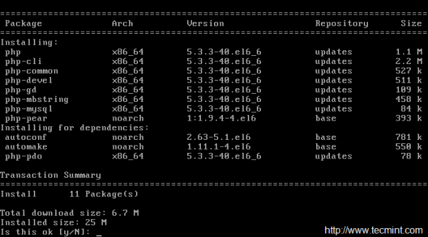 Install PHP in CentOS 6 and 7