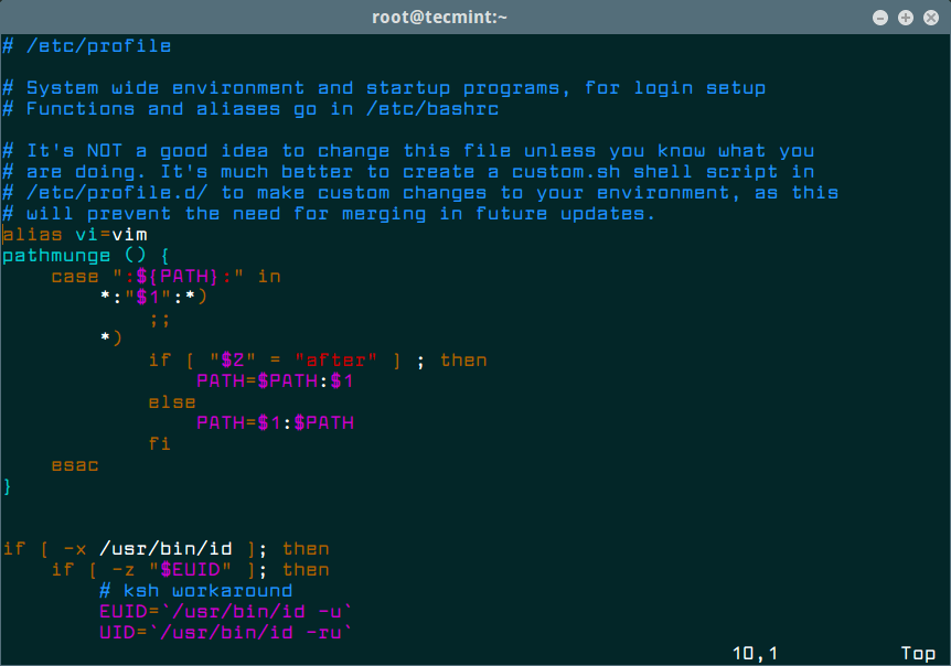 Syntax Highlighting in Vi