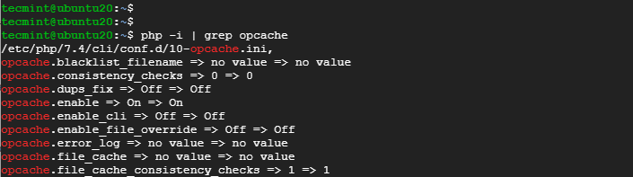 Verify OPcache PHP Module