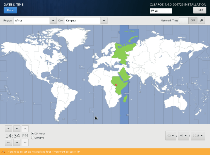 ClearOS Location Setup