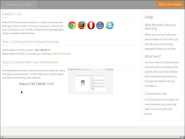ClearOS Network Console
