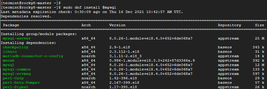 Install MySQL in Rocky Linux