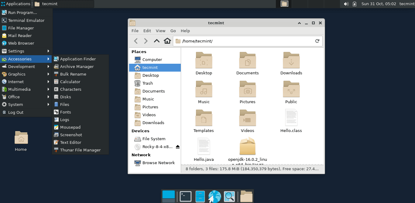 Running XFCE in Rocky Linux