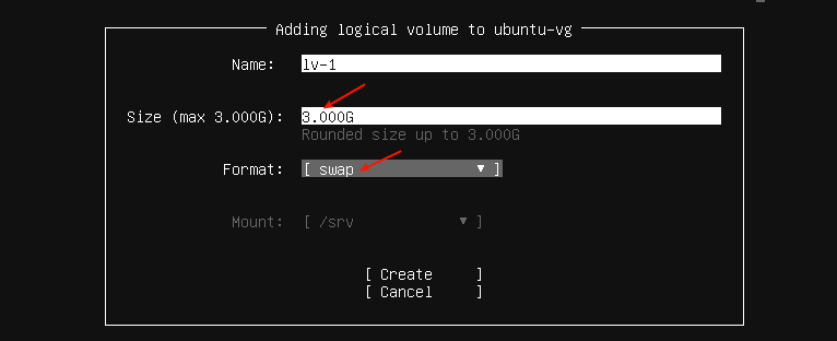 Set Swap Partition Size