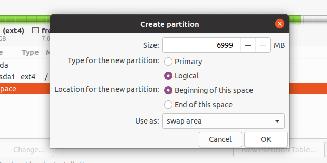 Create Swap Partition