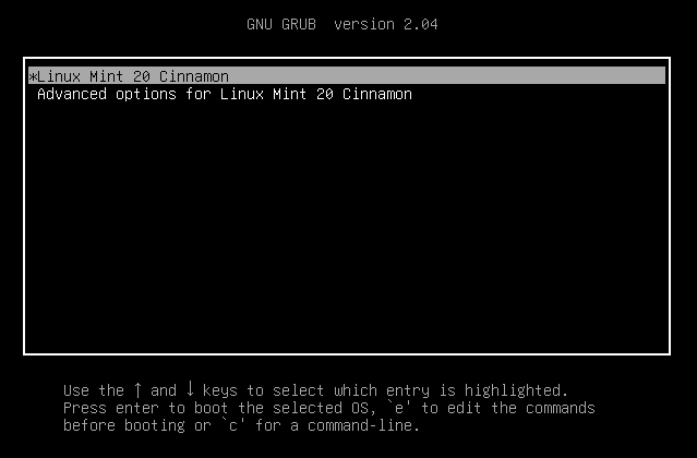 Choose Linux Mint 20 Cinnamon