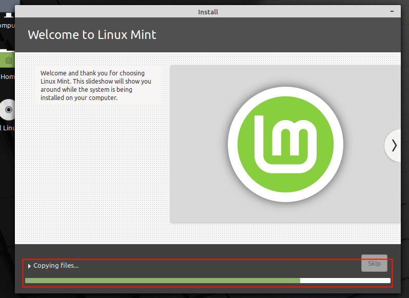 Instalación de Linux Mint 20 Sistema 