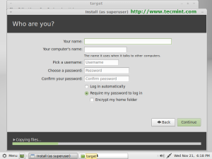 Linux Mint 13 Fill Information