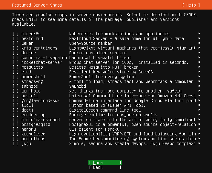 Choose Snaps to Install