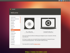 Ubuntu 12.10 Welcome Screen