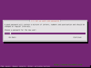 Enter Password the user