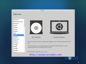 Welcome Screen of Xubuntu 12.10