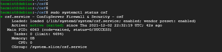 Check CSF Status