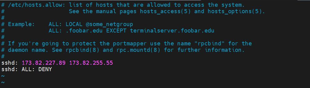 Limit SSH Access to Clients