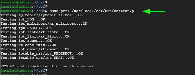 List CSF Iptables Rules