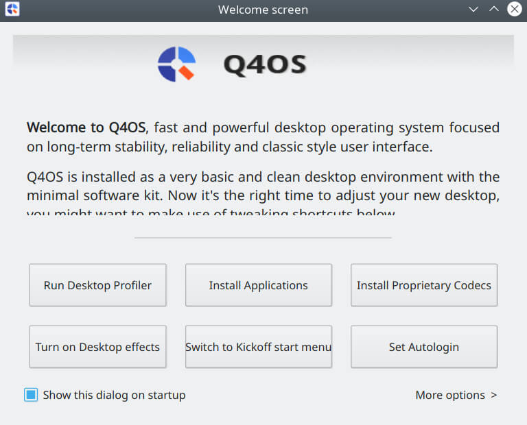 Bienvenue sur Q4OS Linux