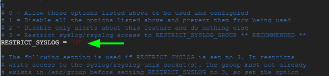 Restrict the use of CSF Rsyslog