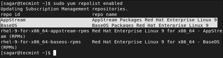 Check RHEL 9 Local Repo