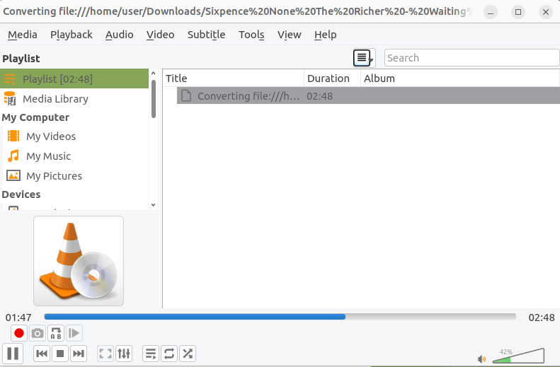 Converting Video File in VLC