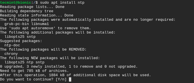  Instalar el servidor NTP en Ubuntu 