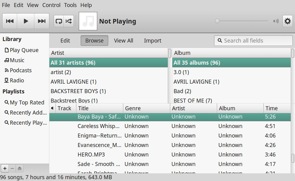 Rhythmbox Music Player