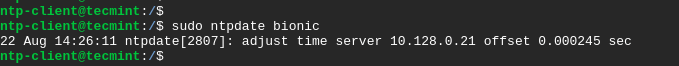 Verify Client Time Sync with NTP Server