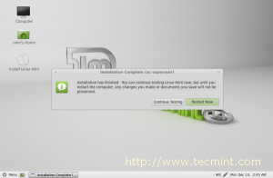 Linux Mint 14 Installation Completed