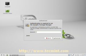 Synaptic Package Manager Password