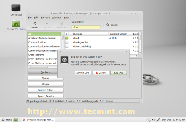 Linux Mint 14 Login Screen