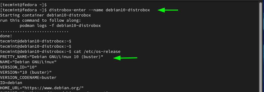 Check Distrobox Linux Container Version