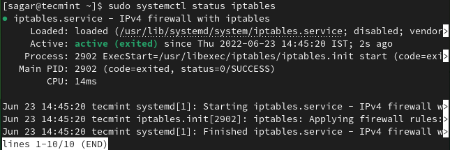 Check IPTables Status