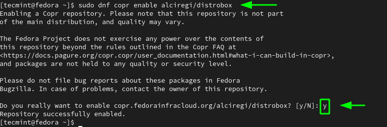 Install Copr Repository in Fedora