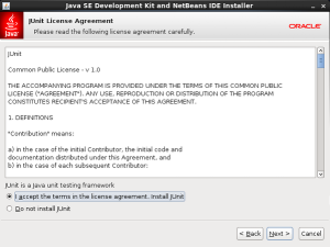 Accept the jUnit License Agreement