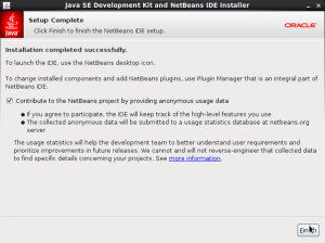 Completing NetBeans IDE installation Completes