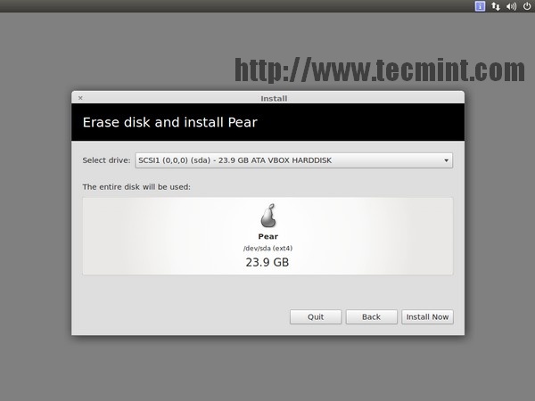 Erase Disk and Install Pear
