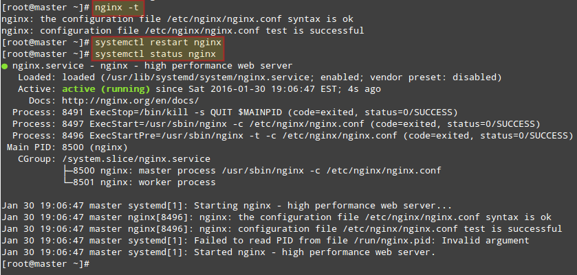 Restart Nginx and Verify Status