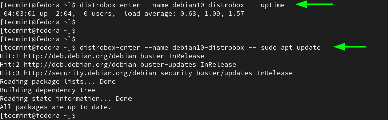 Run Commands on Distrobox Linux Container