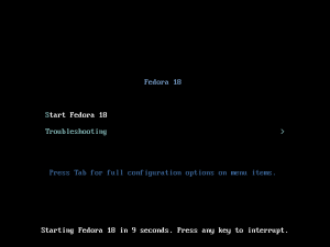 Boot Fedora 18 DVD