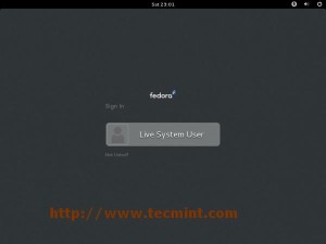 Fedora 18 Live Screen