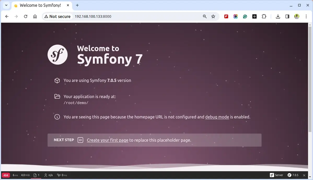 Access Symfony Web Portal