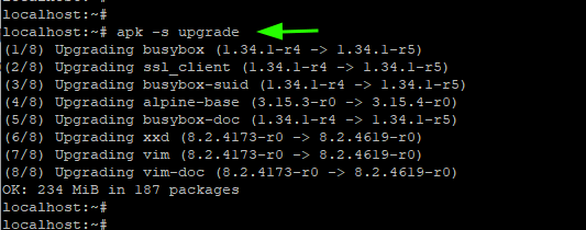 Dry Run Alpine Linux Upgrade