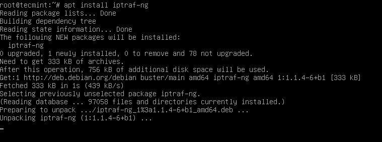 Install IPtraf-ng in Debian