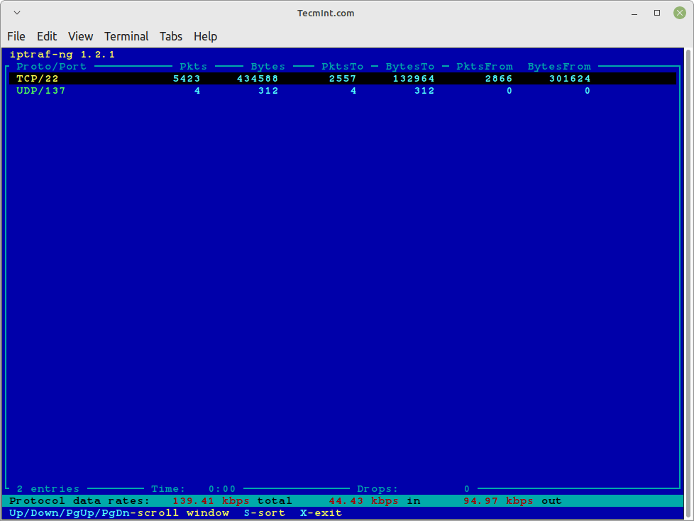 Linux TCP/UDP Network Monitor