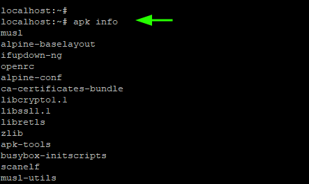 List All Installed Packages in Alpine Linux