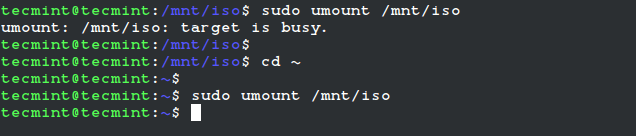 Unmount ISO File in Linux