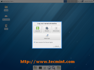 Logout from Fedora 18 Desktop