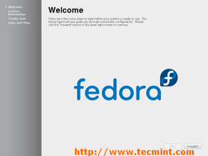 XFCE Fedora Welcome Screen
