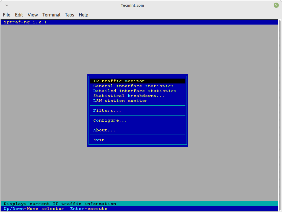 iptraf-ng Menu