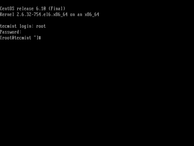 CentOS 6.10 Root Login