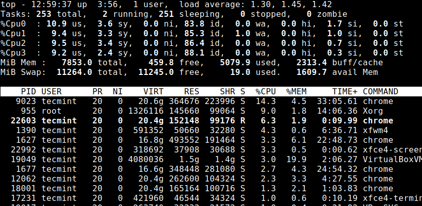 16 Top in Linux [Monitor Linux Processes]